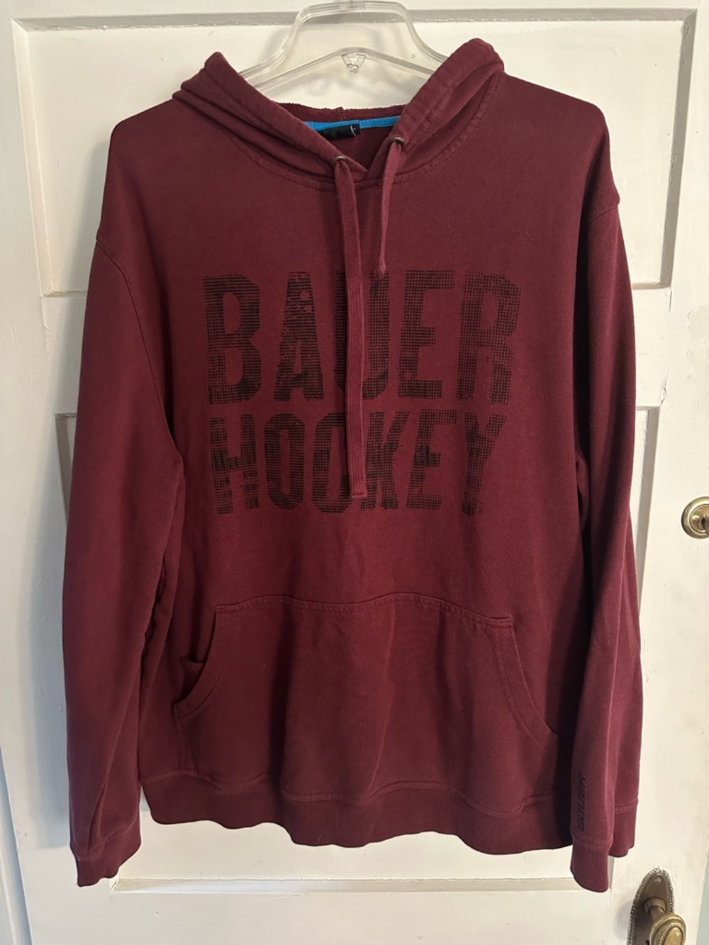 Bauer Maroon Mens Pullover Hoodie with Graphic